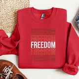 a red sweatshirt with the words freedom on it