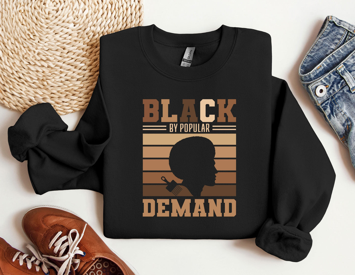 Black By Popular Demand Sweatshirt, MLK Black History Month Gift Hoodie, Black Lives Matter Crewneck, Black Culture Hoodie, Afro Women Sweat