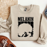 Melanin Sweatshirt, MLK Black History Sweatshirt, Black Lives Matter, Black Culture Crewneck, Human Rights, Black Pride Afro Women Hoodie