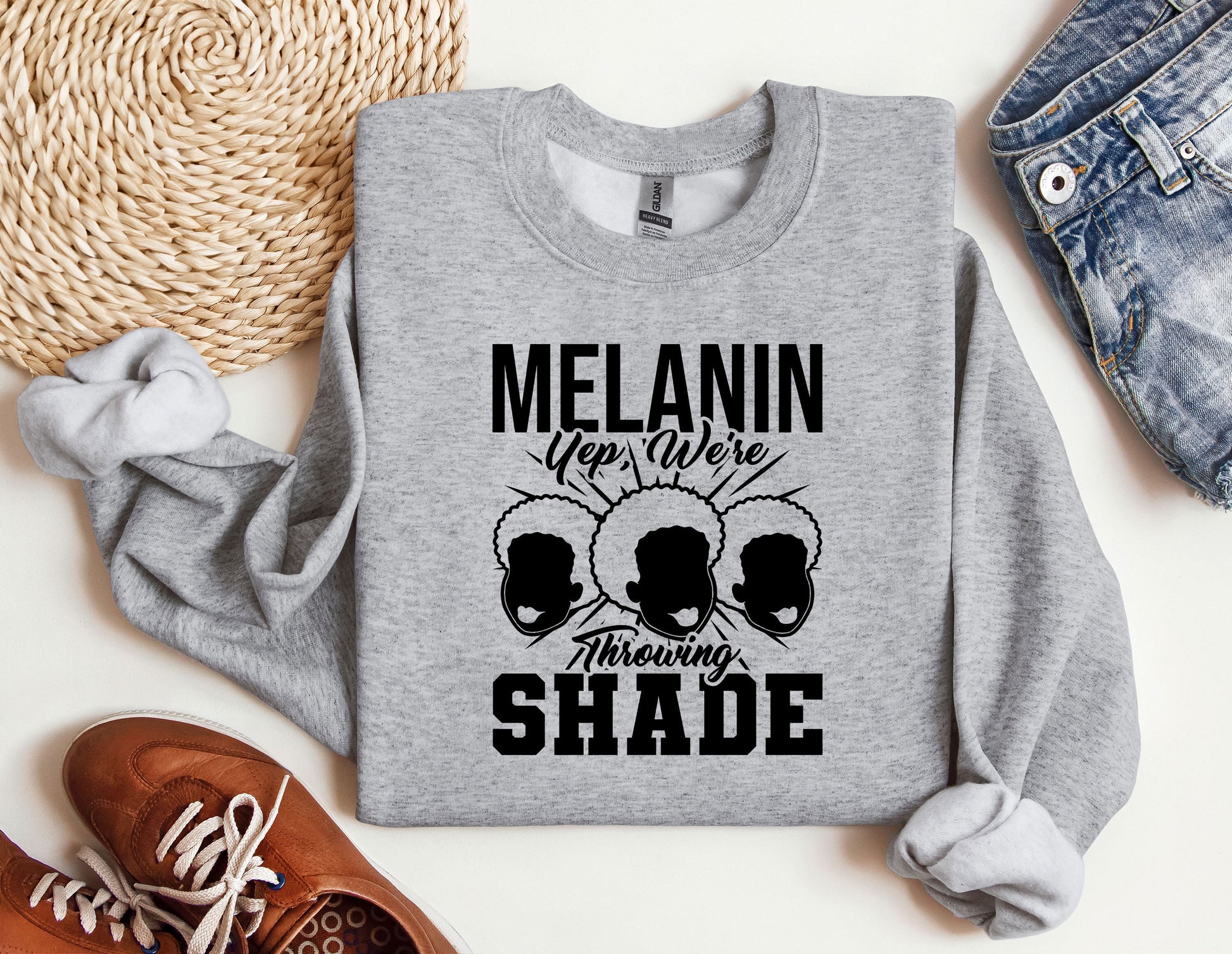 Melanin Yep Were Throwing Sahe Sweatshirt, MLK Black History Hoodie, Melanin Crewneck, Black Lives Matter Hoodie, Gift for Black Teacher