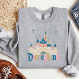 a sweatshirt with the word disneyland printed on it