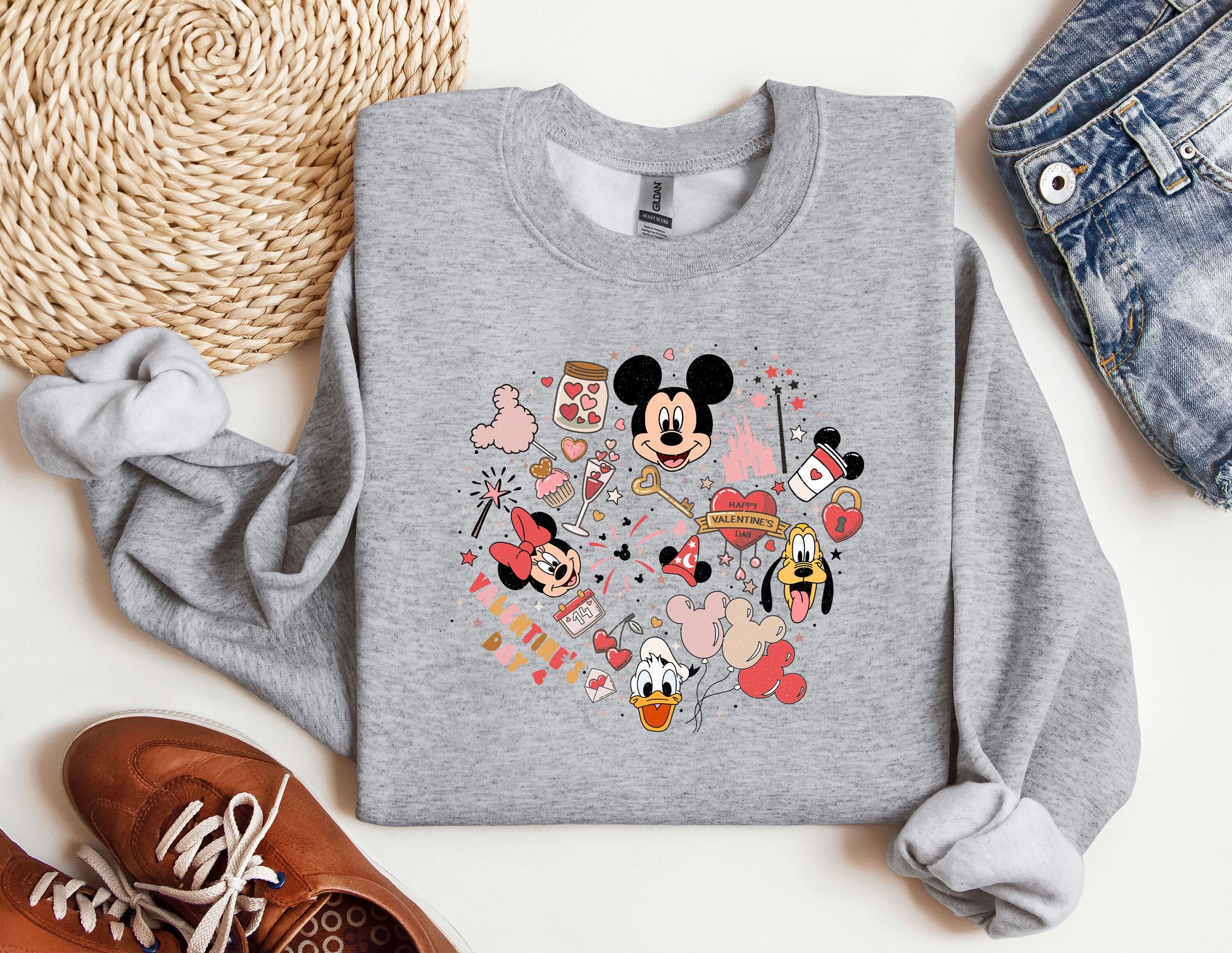 a mickey mouse shirt with other disney characters on it