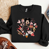 a mickey mouse heart surrounded by other disney characters