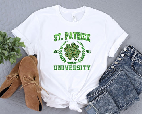 St Patrick University Tee, St Patricks Day T-Shirt, Funny St Patricks Day Shirt, Lucky Shirt, Women's St Patty's Day Shirt, Drinking Sweater