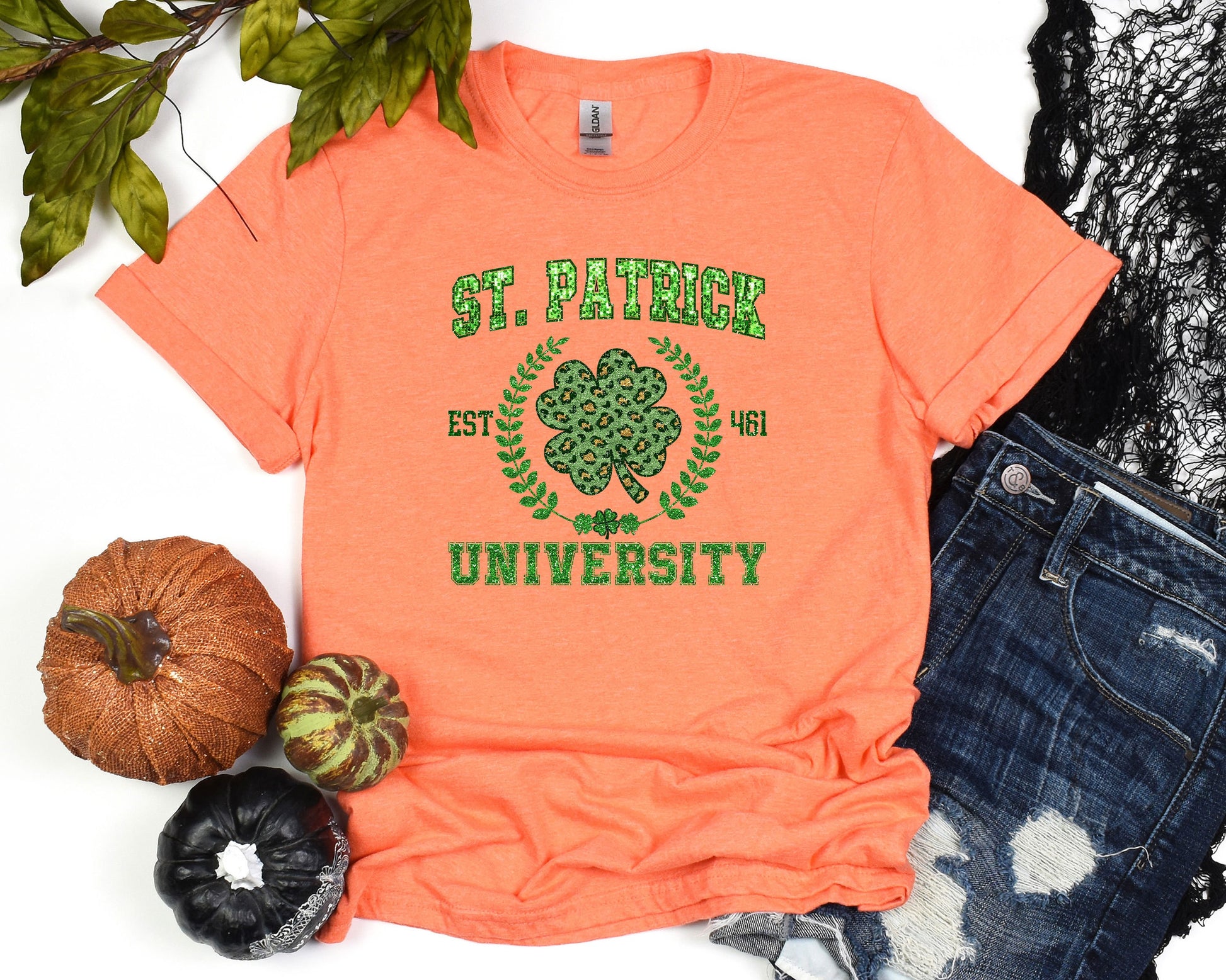 a st patrick&#39;s day t - shirt with a shamrock on it