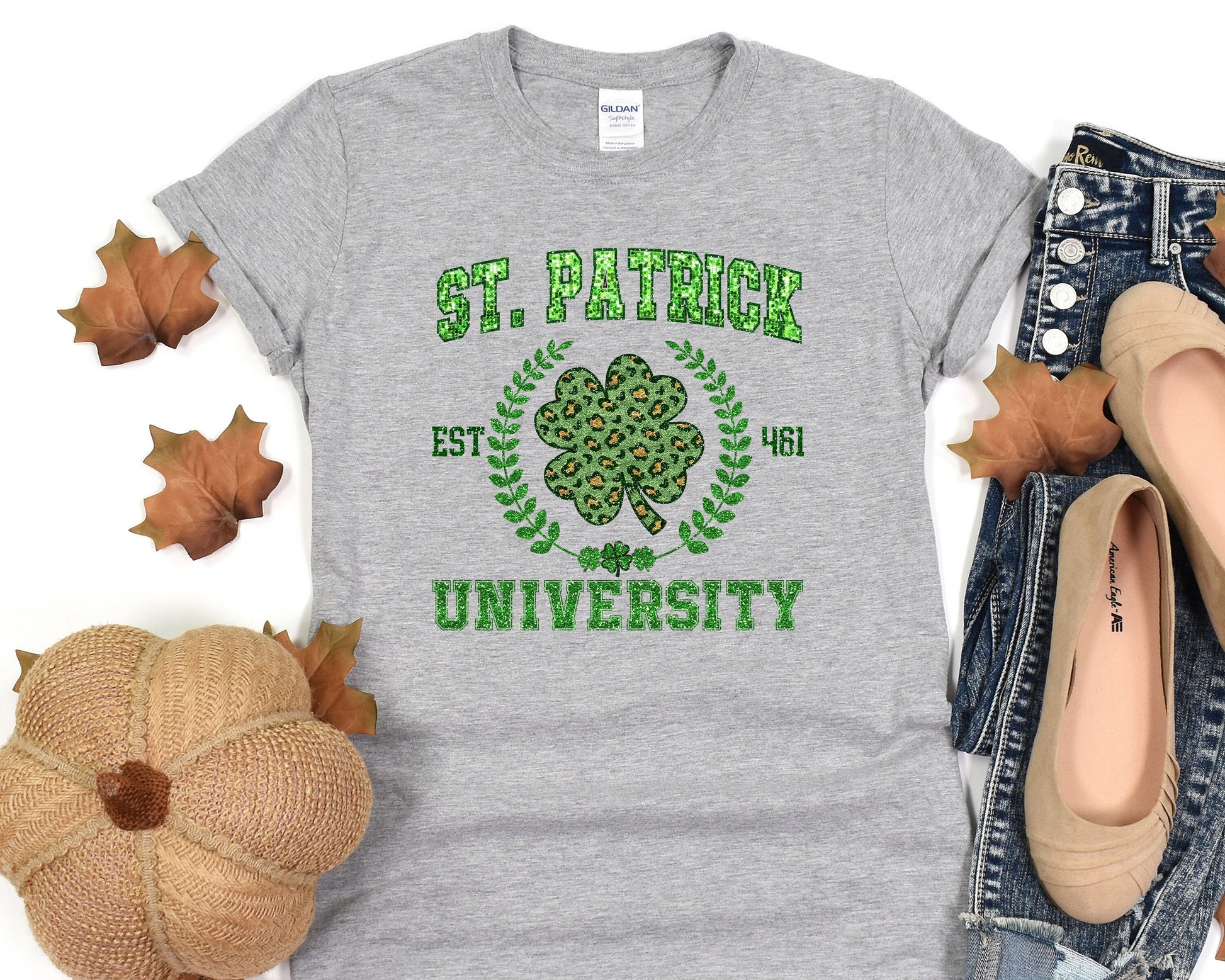 a st patrick&#39;s day t - shirt with a shamrock on it