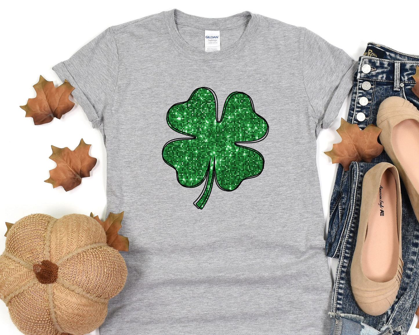 a st patrick&#39;s day t - shirt with a four leaf clover