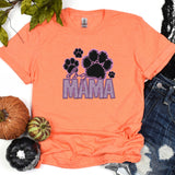 a shirt that says mama with paw prints on it