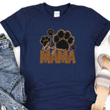 a t - shirt that says mama with a paw print on it