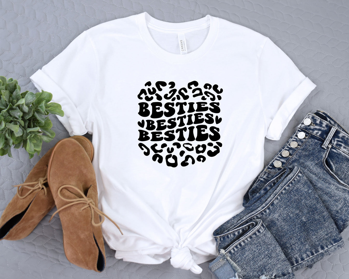 a t - shirt with the words besties besties on it