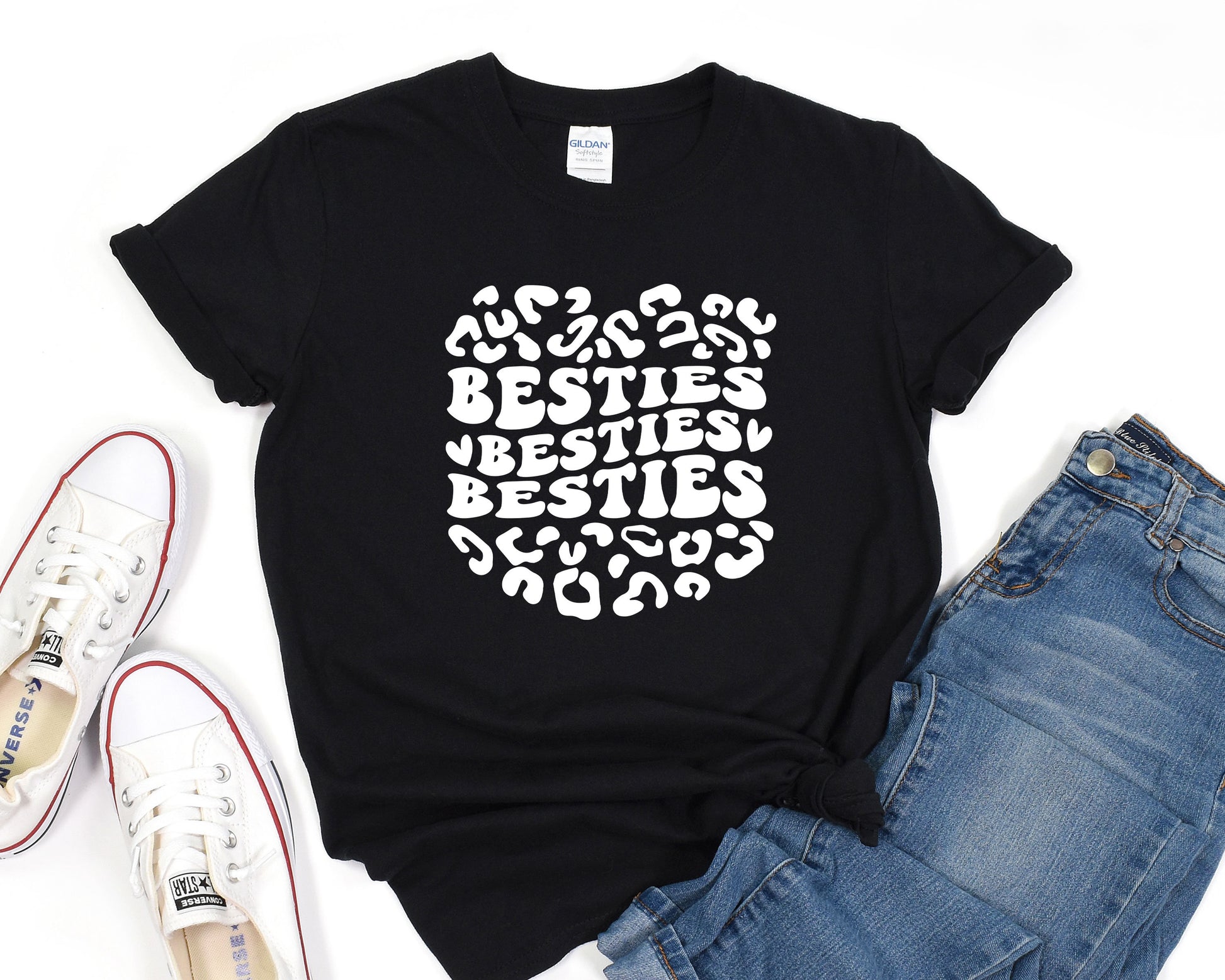 a t - shirt with the words besties on it