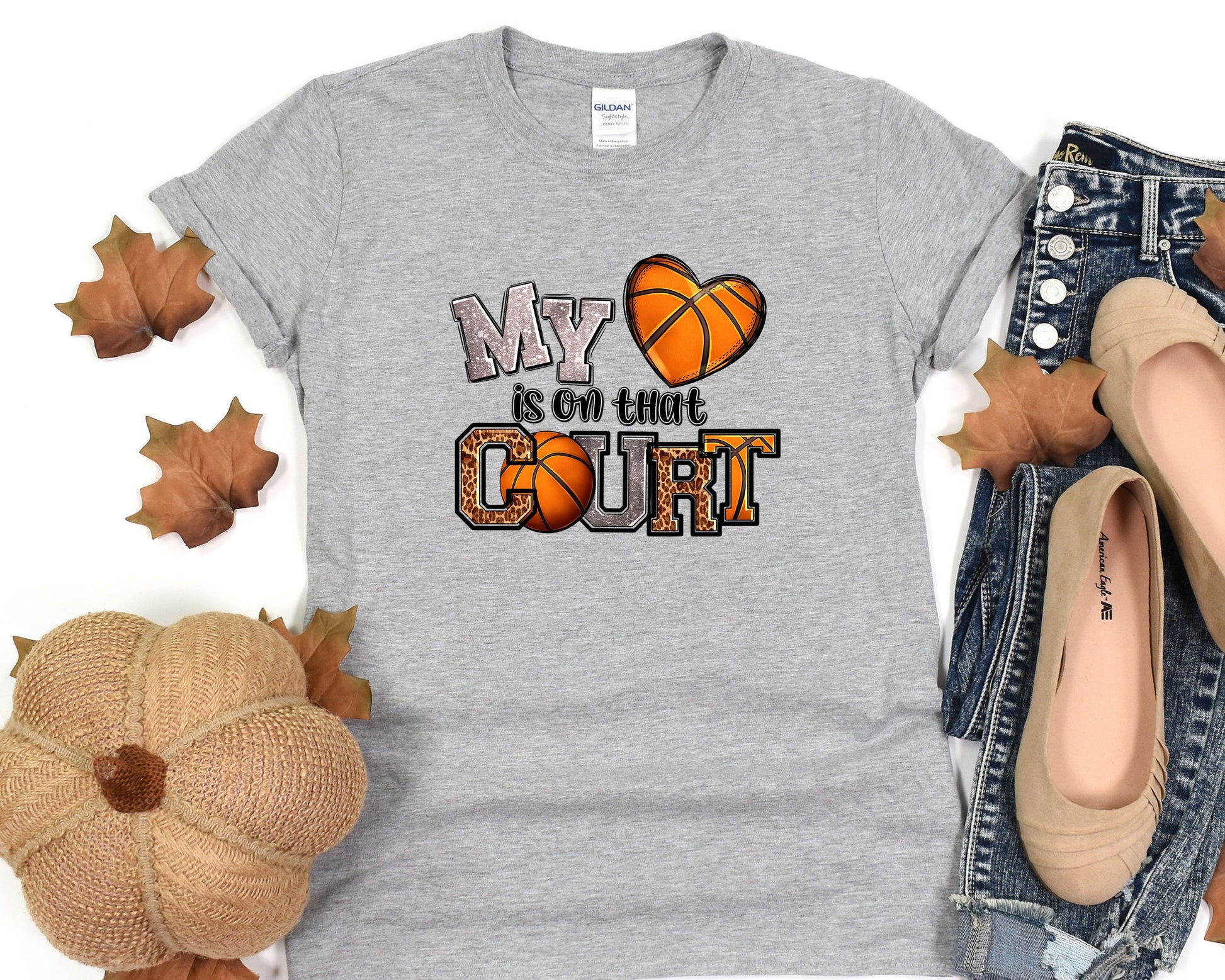 a t - shirt that says my love is on basketball court