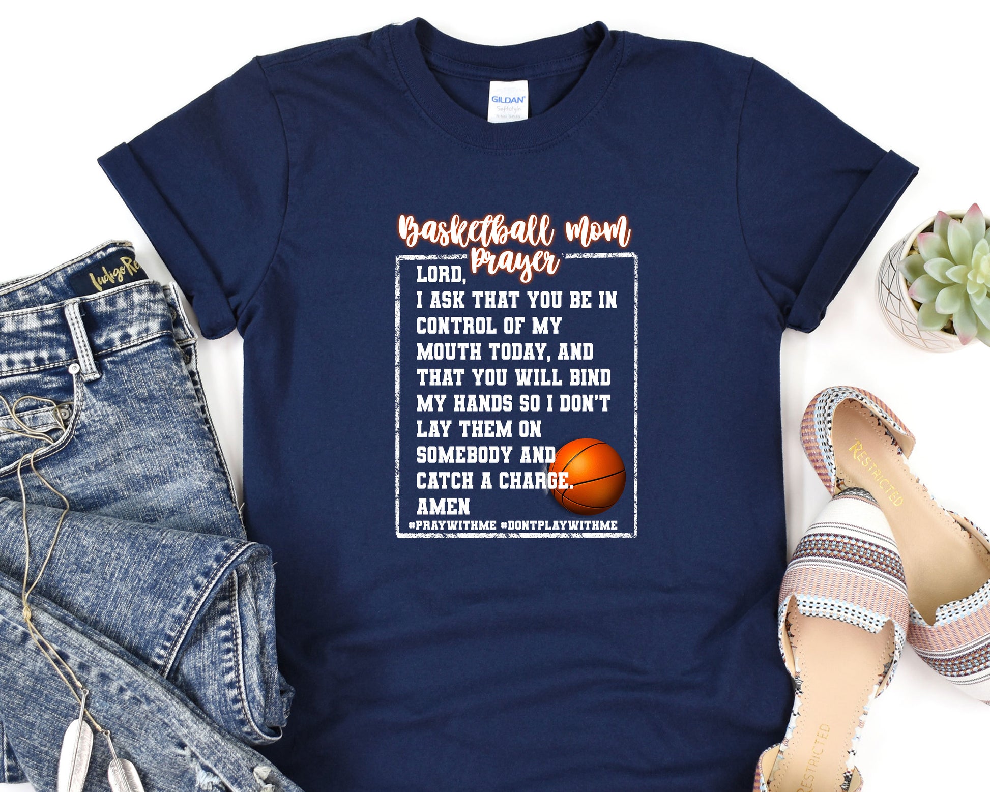 a t - shirt with a basketball saying on it