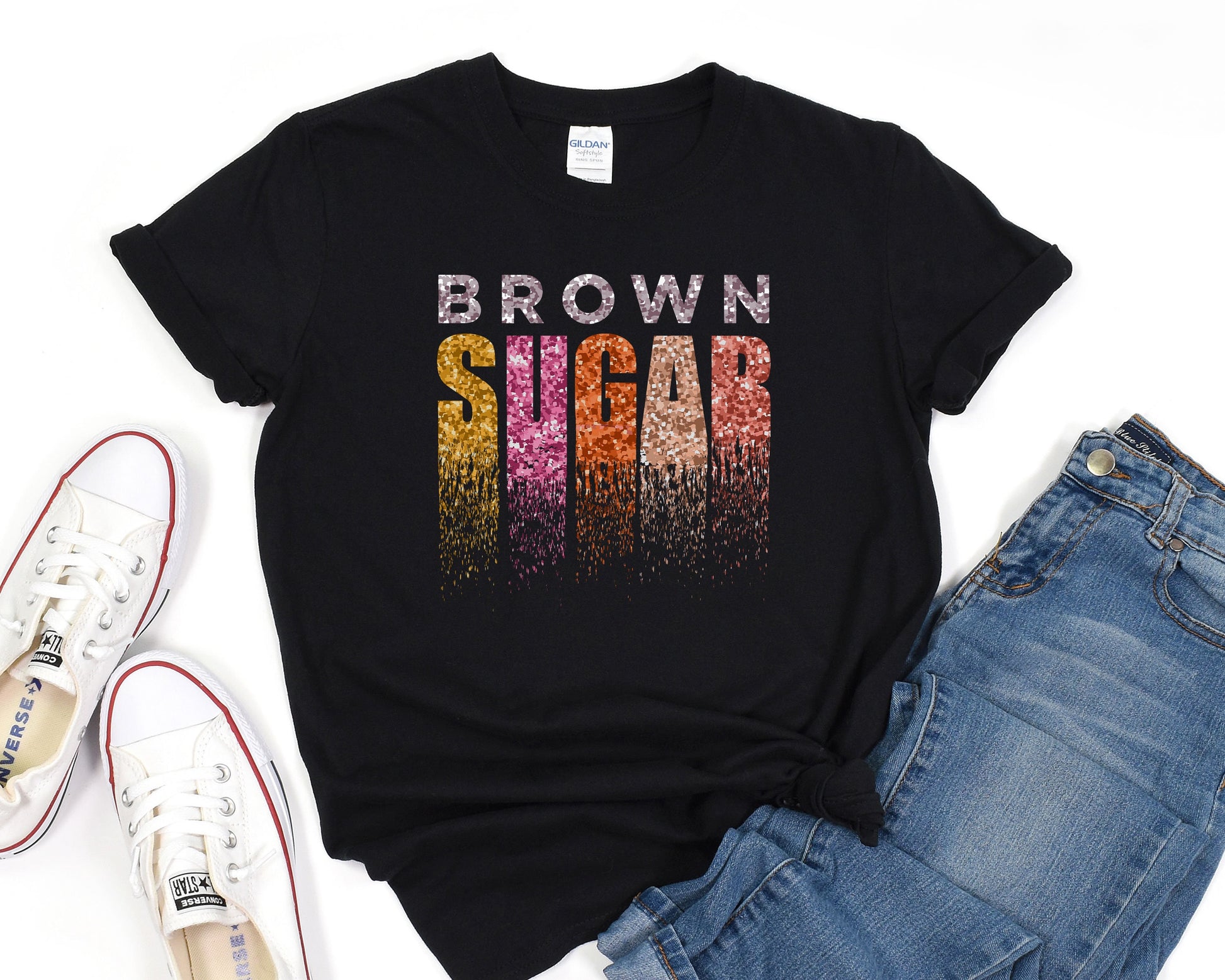 a t - shirt with the words brown sugar on it