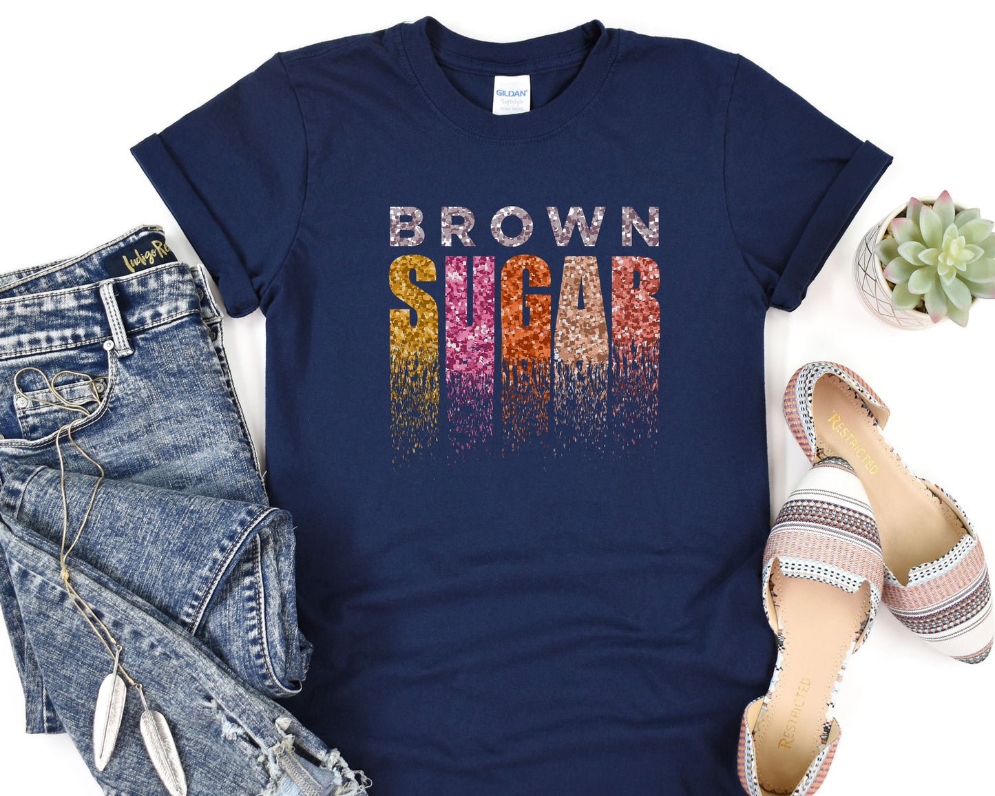 a t - shirt with the words brown sugar on it