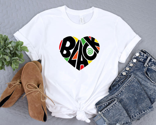 a t - shirt with the word back in the shape of a heart