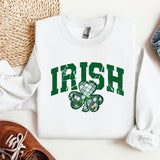 a st patrick's day sweatshirt with shamrocks on it