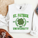 a st patrick's day sweatshirt with a shamrock on it