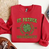 a st patrick's day sweatshirt with a shamrock on it