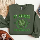 a st patrick's day sweatshirt with a shamrock on it