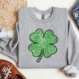 a st patrick's day sweatshirt with a shamrock on it