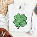 a st patrick's day sweatshirt with a shamrock on it