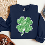 a st patrick's day sweatshirt with a shamrock on it