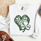 a white shirt with a green heart on it