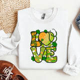 a white sweatshirt with the word love on it