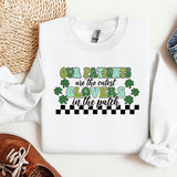 a st patrick's day shirt with shamrocks on it
