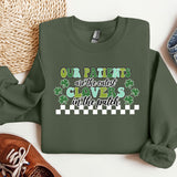 a green sweatshirt with a st patrick's day message