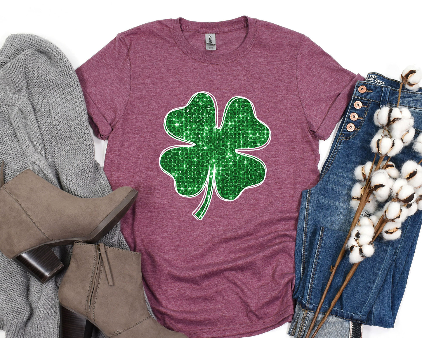 a t - shirt with a shamrock leaf on it