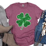 a t - shirt with a shamrock leaf on it