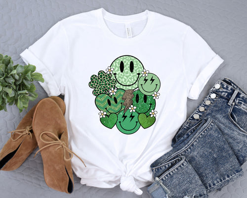 Lucky Faces Shirt, St Patricks Day T-Shirt, Lucky Shirt, Women's St Patty's Day Shirt, Drinking Tee, Vintage Irish Shirt, Irish Shirt Gifts