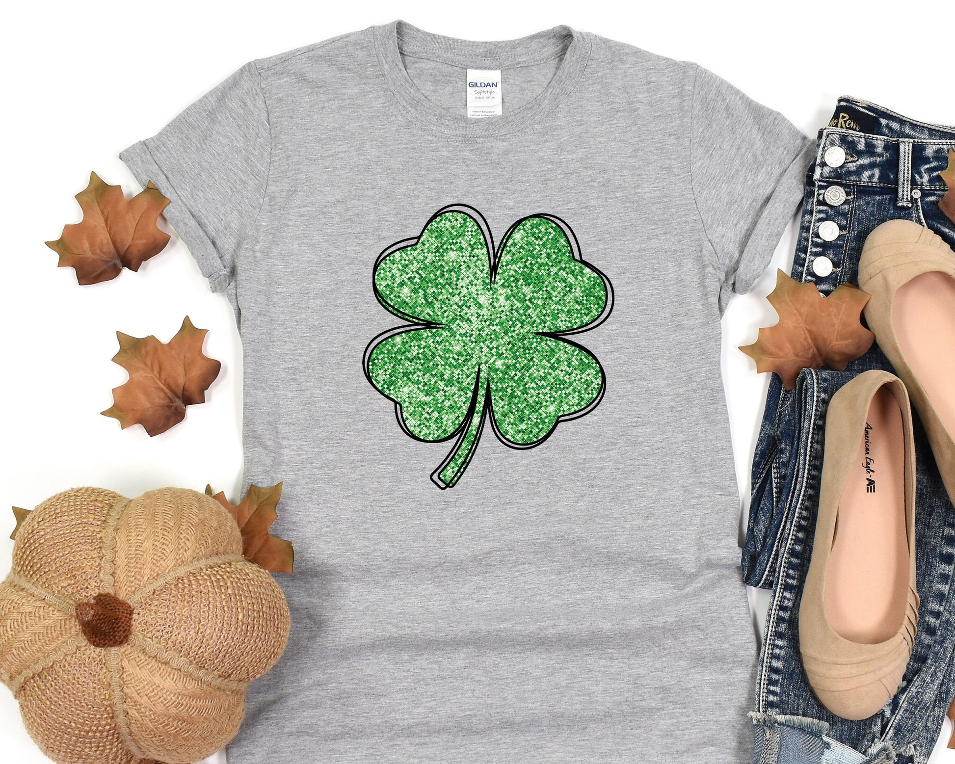 a st patrick&#39;s day t - shirt with a four leaf clover